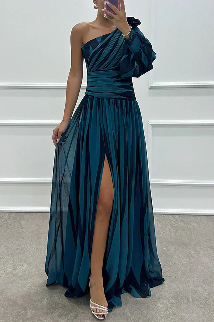 Hazel™ | Robe Maxi Rayée Élégante à Une Épaule
