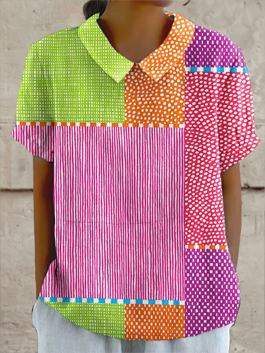 Zoe | Chemise à Patches Colorés