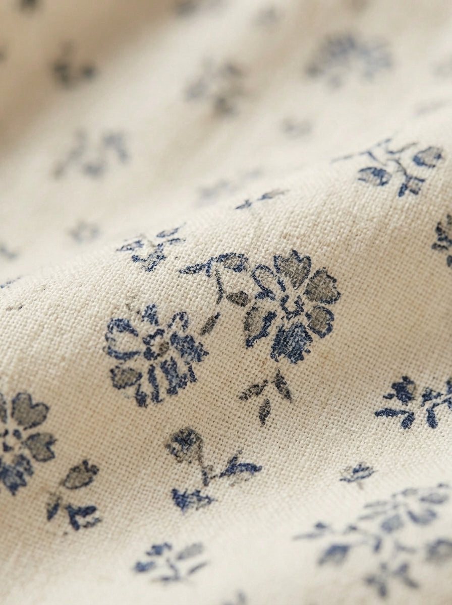 Yvonne · Blouse fleurie à panneaux de dentelle