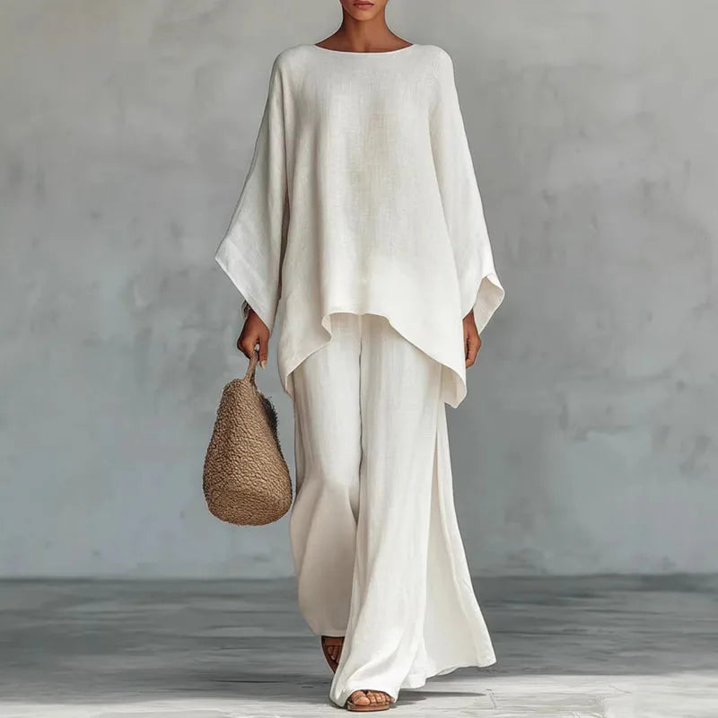 Martine · Ensemble léger haut ample et pantalon fluide