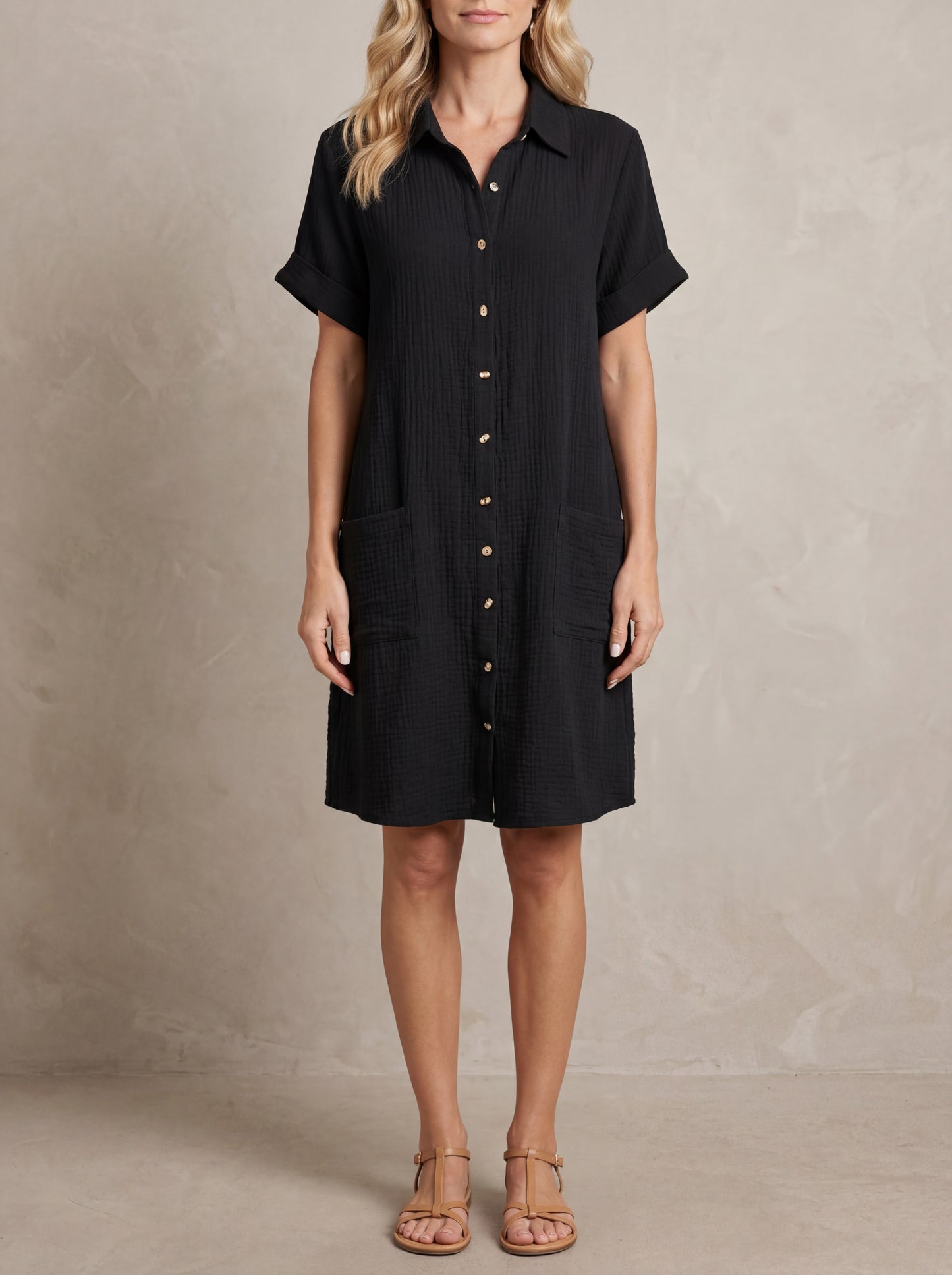 Sylvie · Robe chemise décontractée à poches