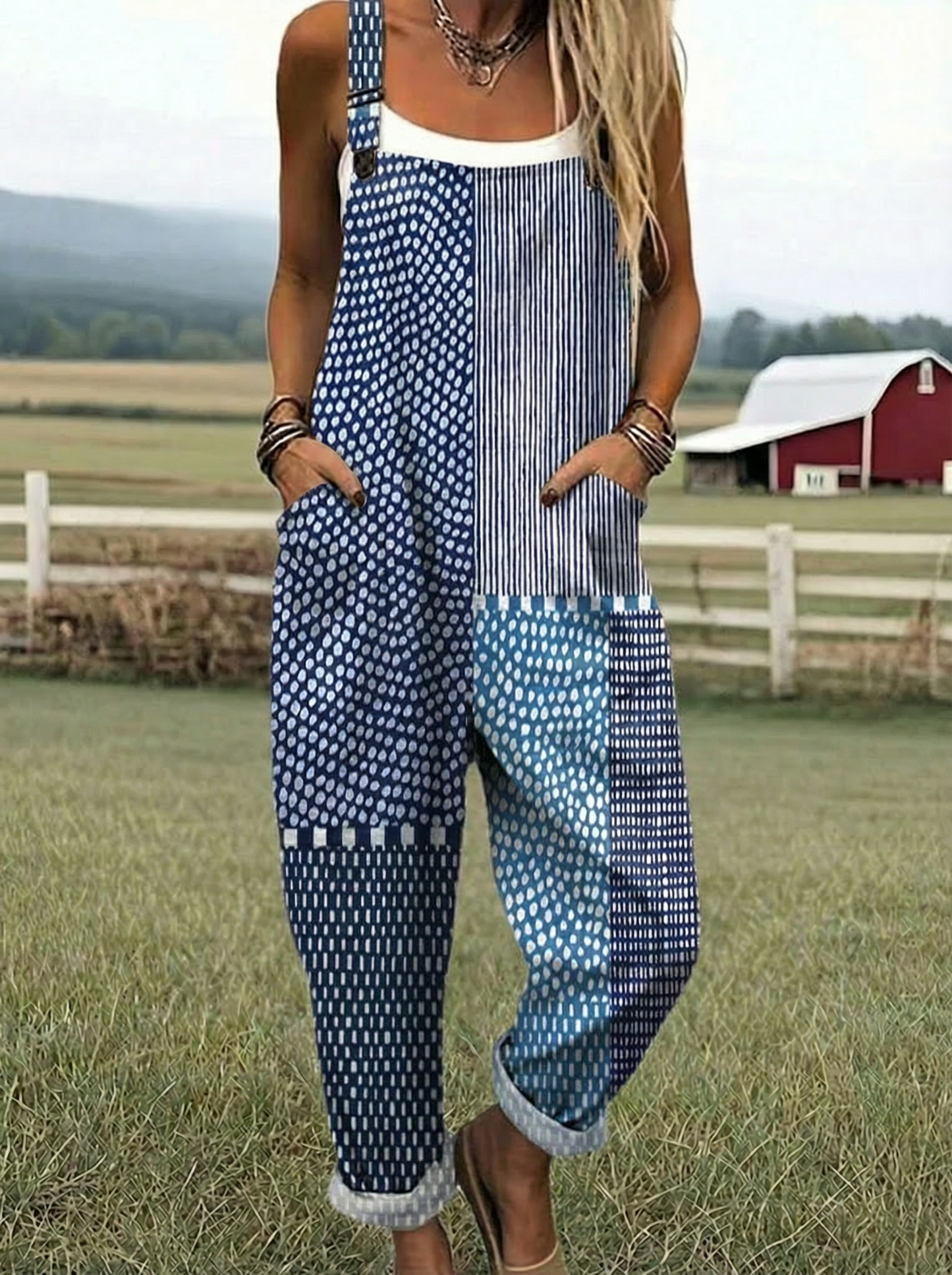 Paige | Mono Patchwork Bleu