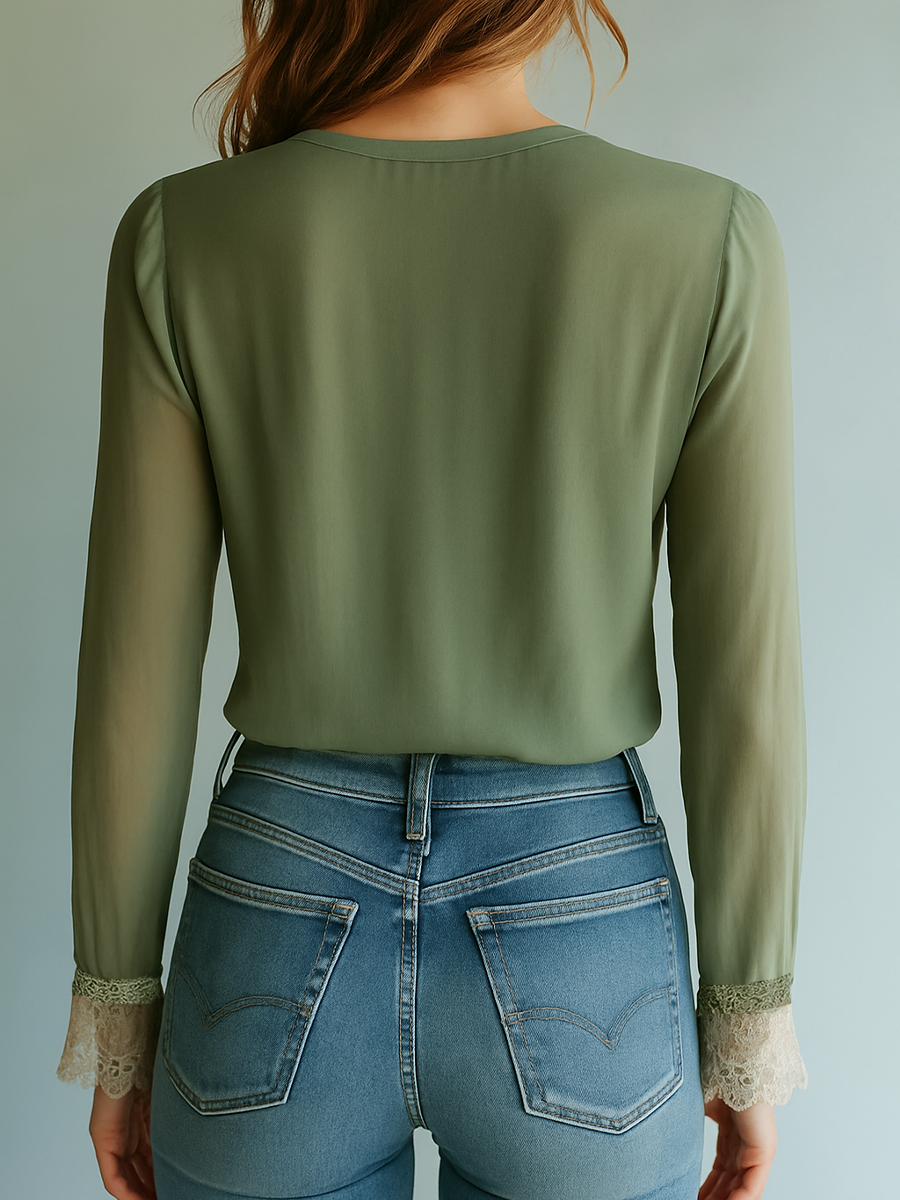 Roco · Blouse florale bohème avec dentelle