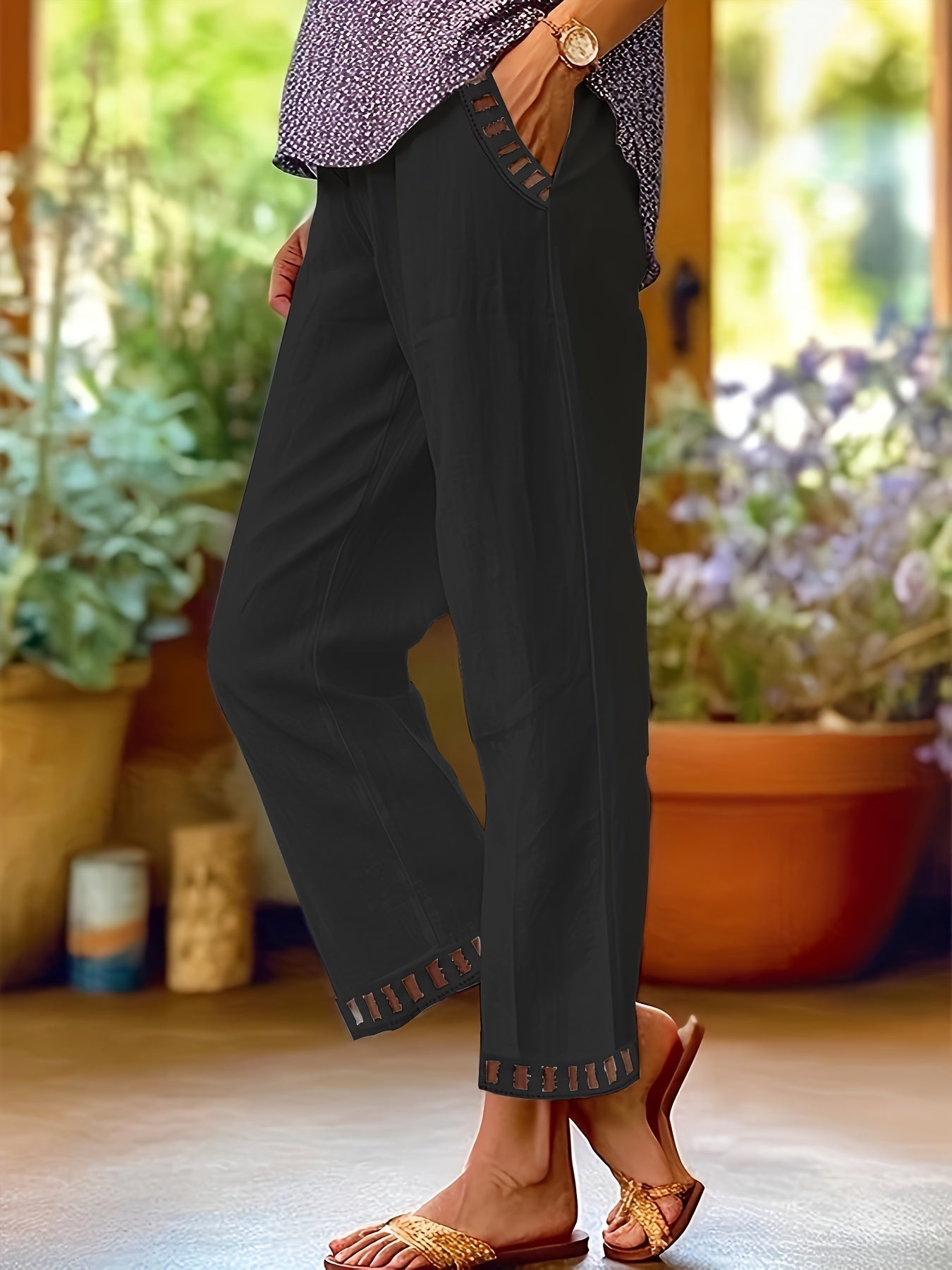 Wren – Pantalons Cropped Relax avec Détails Contrastés