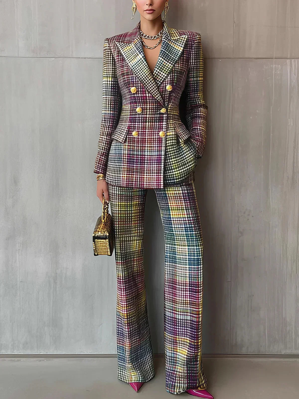 Madeleine · Tailleur à carreaux sophistiqué