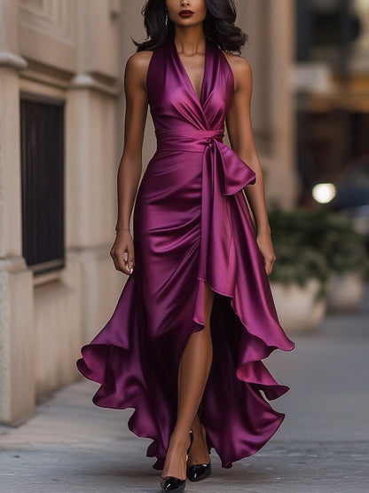 Henriette · Robe halter à volants en cascade