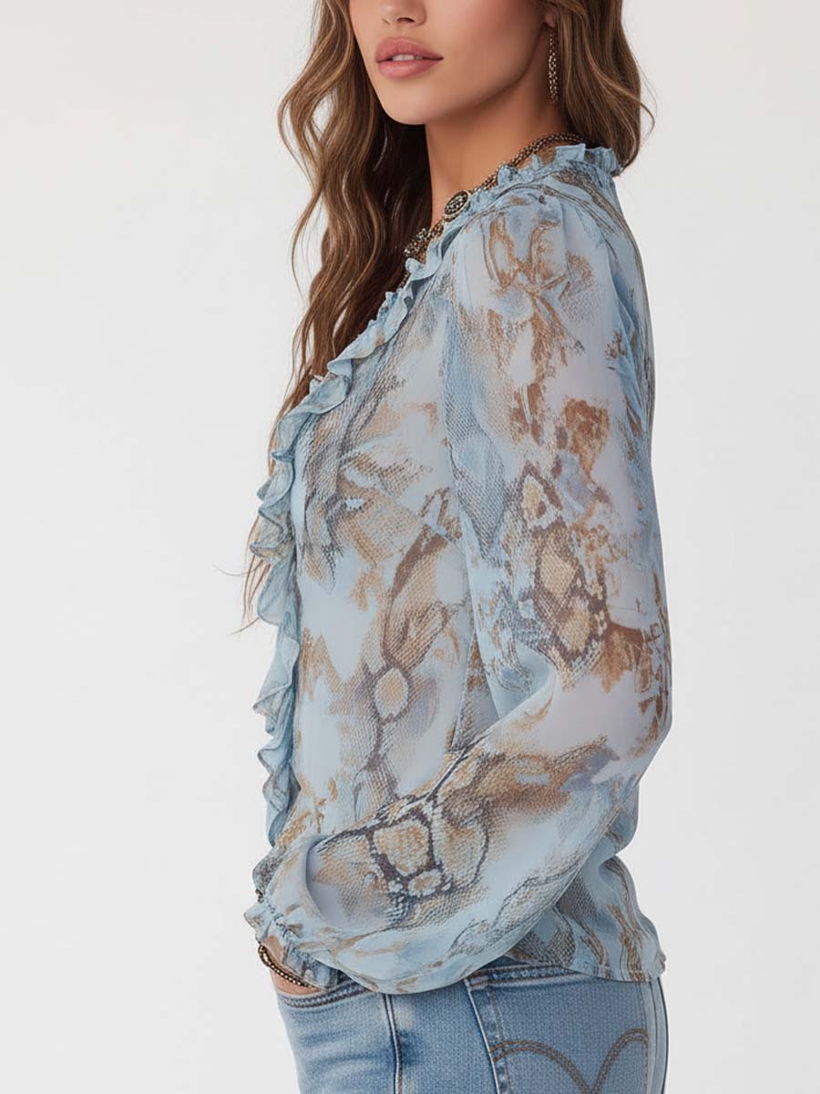 Marina · Blouse froncée avec fermeture éclair dorée