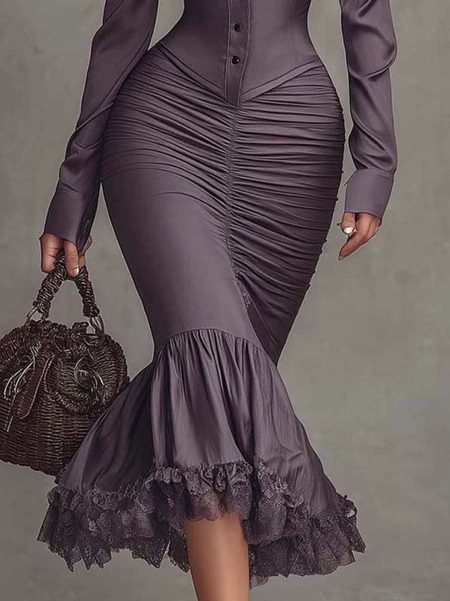 Marguerite · Robe midi drapée à allure sculptée