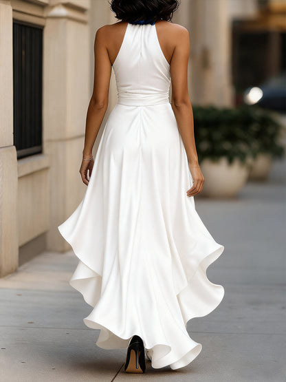 Henriette · Robe halter à volants en cascade