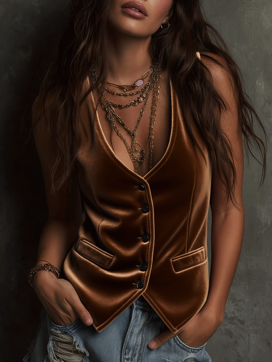 Scandalo · Gilet rose style bohème