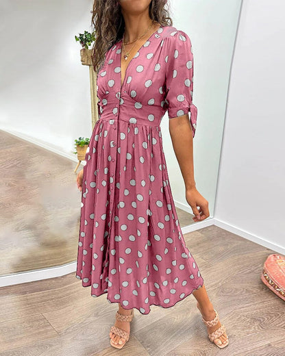 Bellamy - Robe V-Cou à Pois