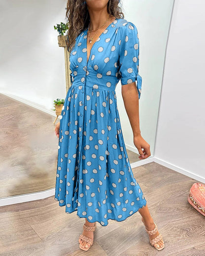 Bellamy - Robe V-Cou à Pois