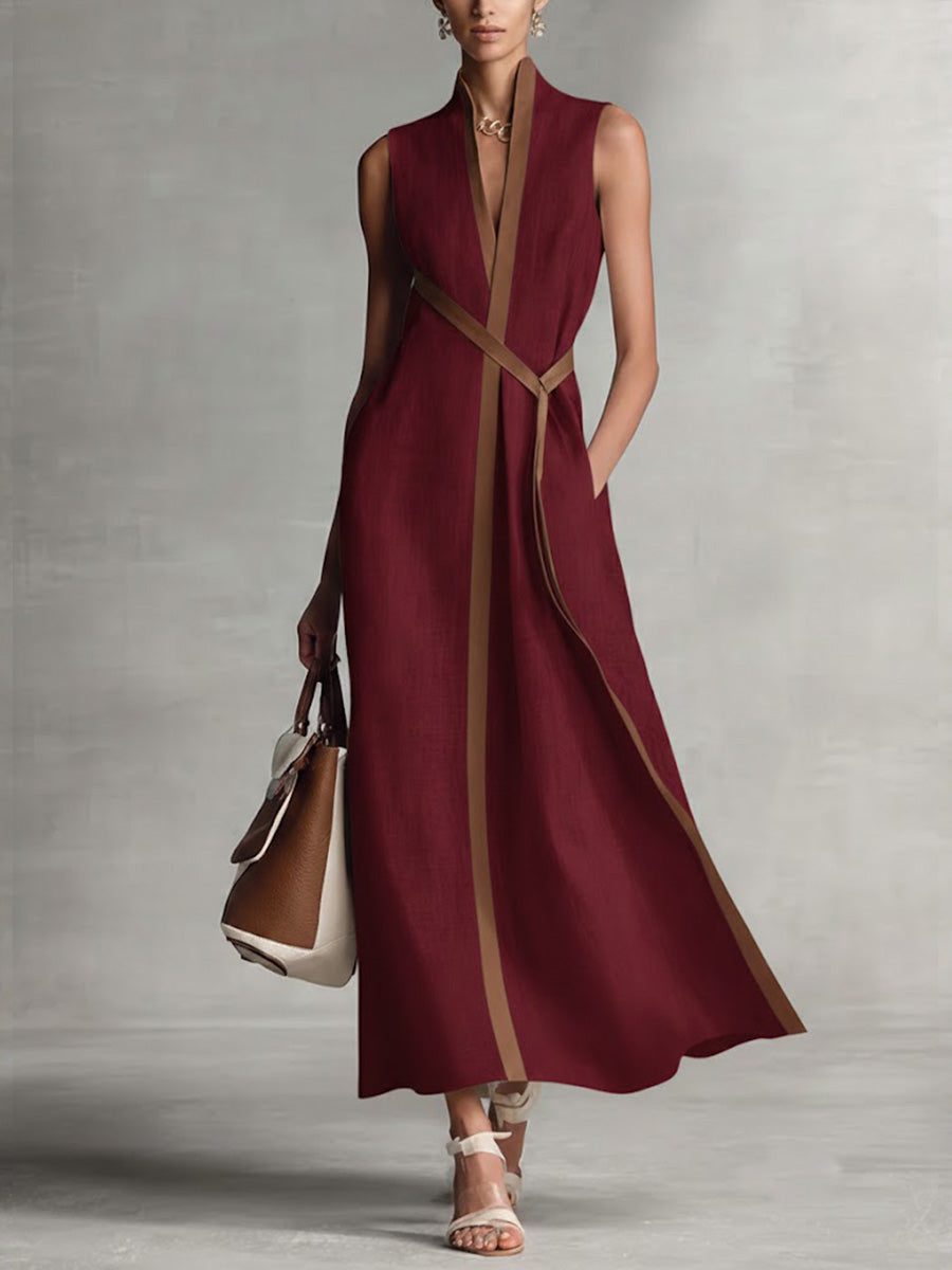 Margaux · Robe fluide à col coréen