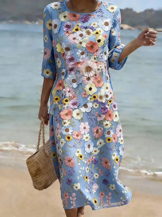 Melissa | Robe mi-longue confortable et élégante