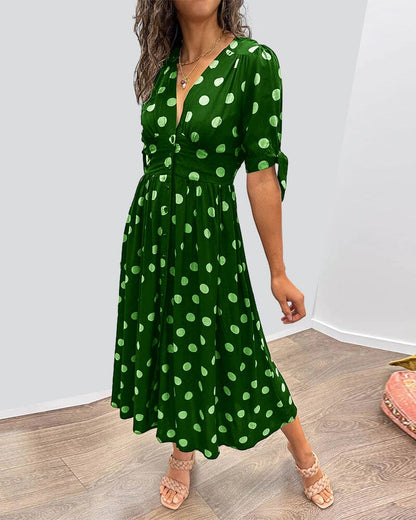 Bellamy - Robe V-Cou à Pois
