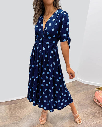 Bellamy - Robe V-Cou à Pois