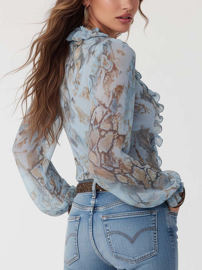 Marina · Blouse froncée avec fermeture éclair dorée