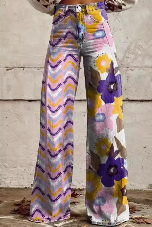 Isadora - Pantalons Boho avec Fleurs