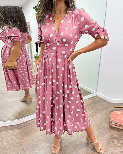 Bellamy - Robe V-Cou à Pois