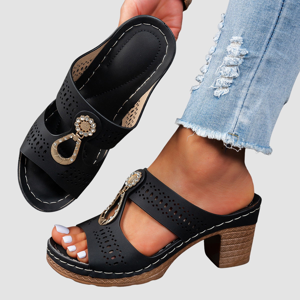 Isabella™ | Sandales de confort orthopédique à talons hauts
