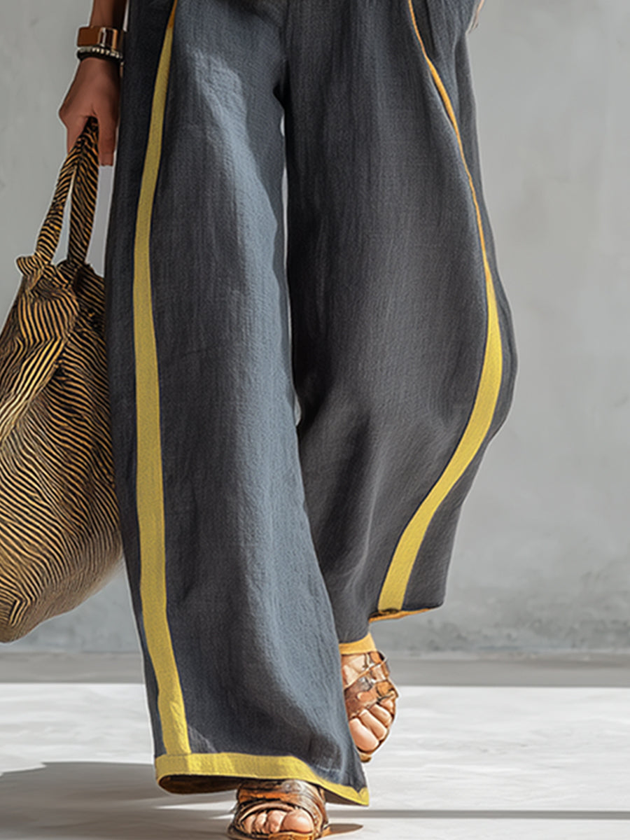 Françoise · Ensemble gilet et pantalon à bordure contrastante