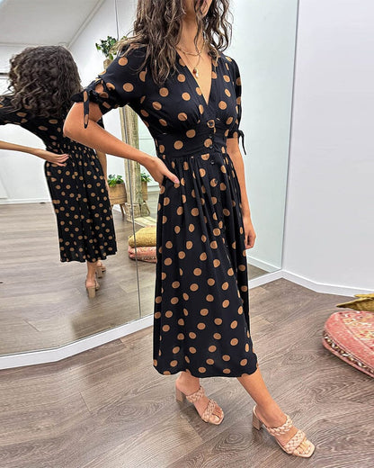 Bellamy - Robe V-Cou à Pois