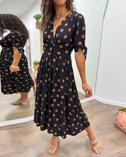 Bellamy - Robe V-Cou à Pois