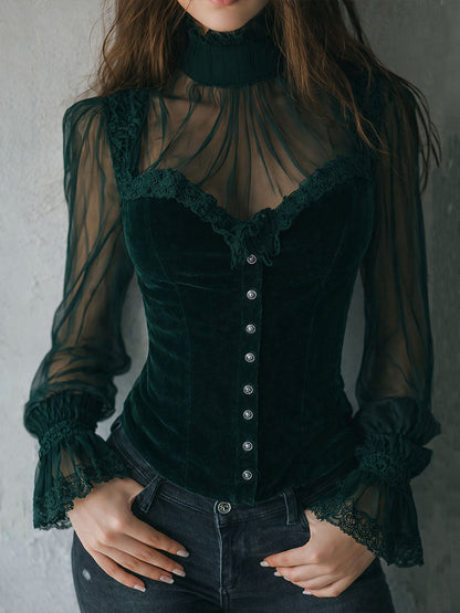 Victoria · Blouse style corset avec dentelle
