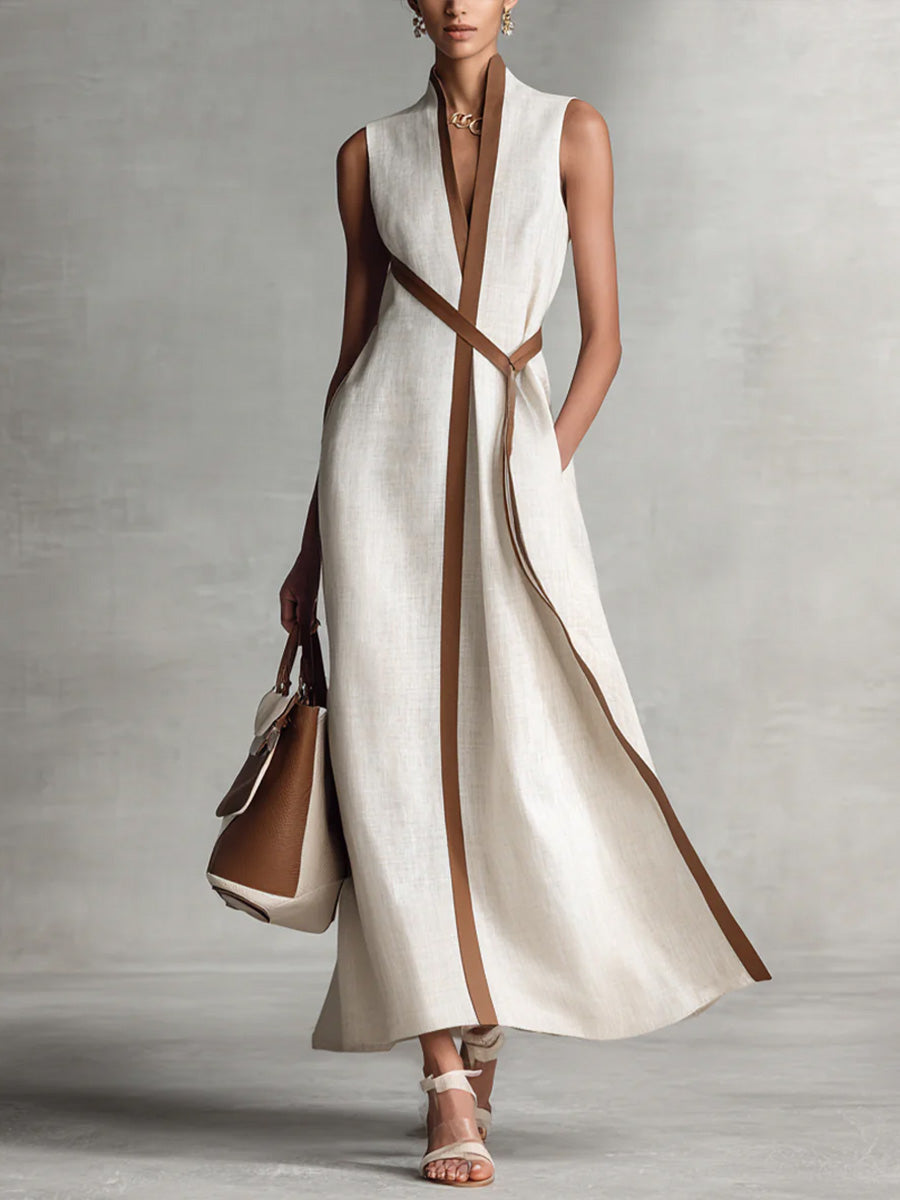 Margaux · Robe fluide à col coréen