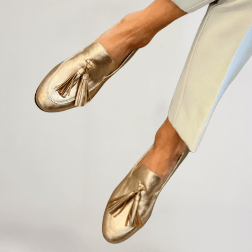 Vittoria | Mocassins pour femme couleur or