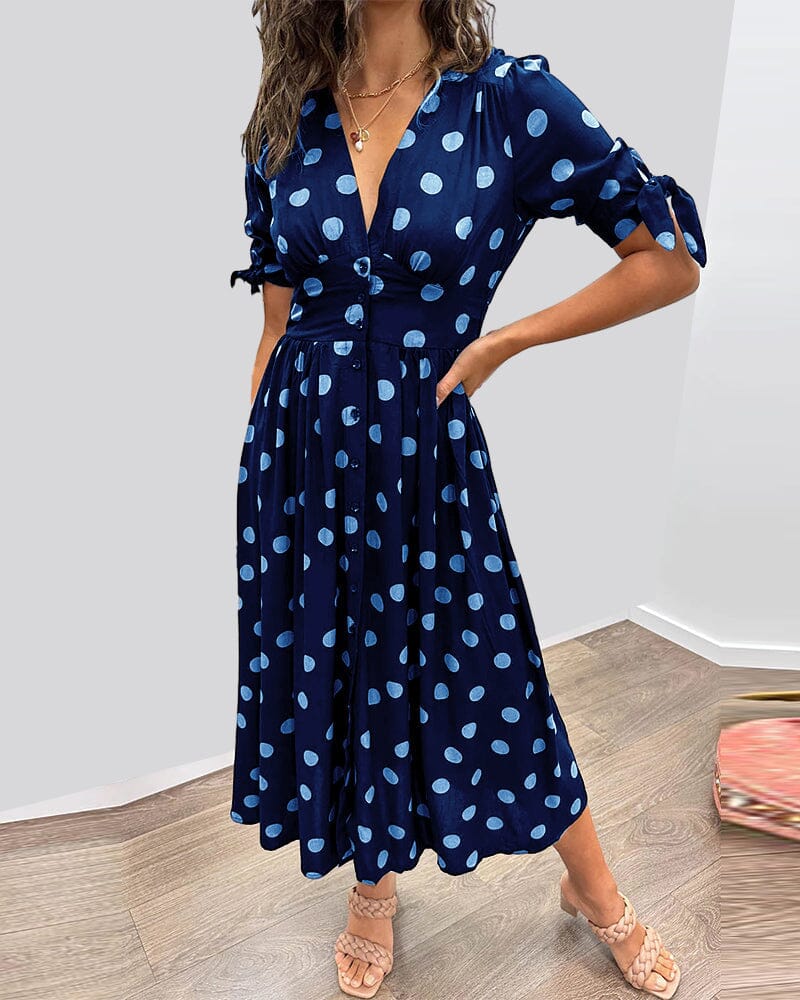 Bellamy - Robe V-Cou à Pois