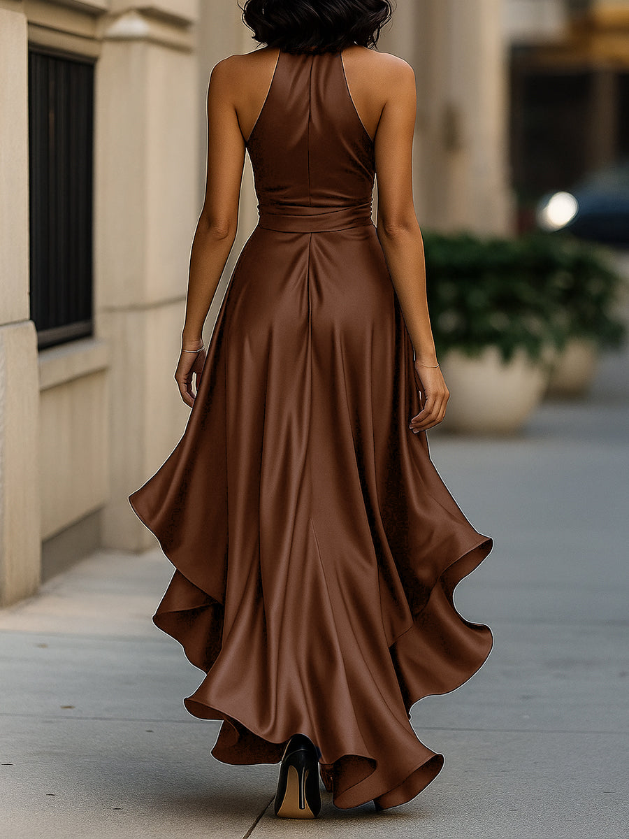 Henriette · Robe halter à volants en cascade