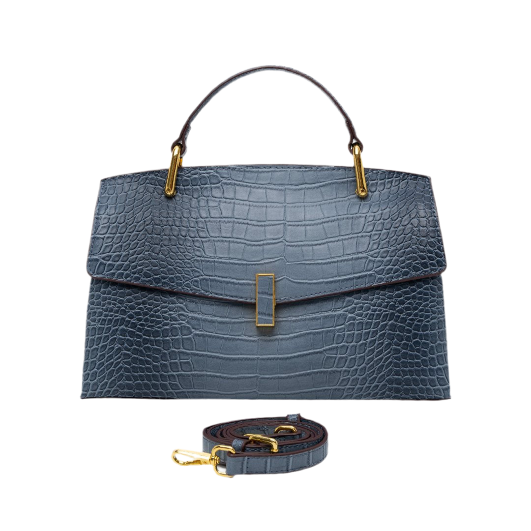 Sylvie · Sac structuré à l'effet croco brillant