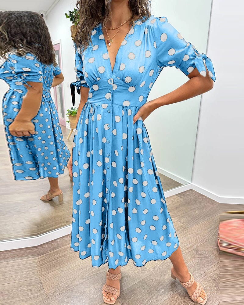 Bellamy - Robe V-Cou à Pois