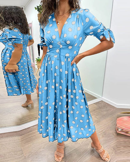 Bellamy - Robe V-Cou à Pois