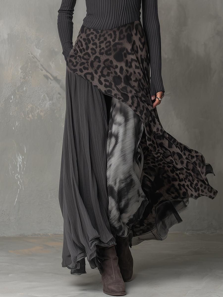 Odette · Robe maxi bohémienne à imprimé animalier