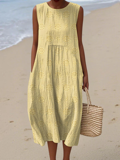 Robe Midi Brodée Rose™