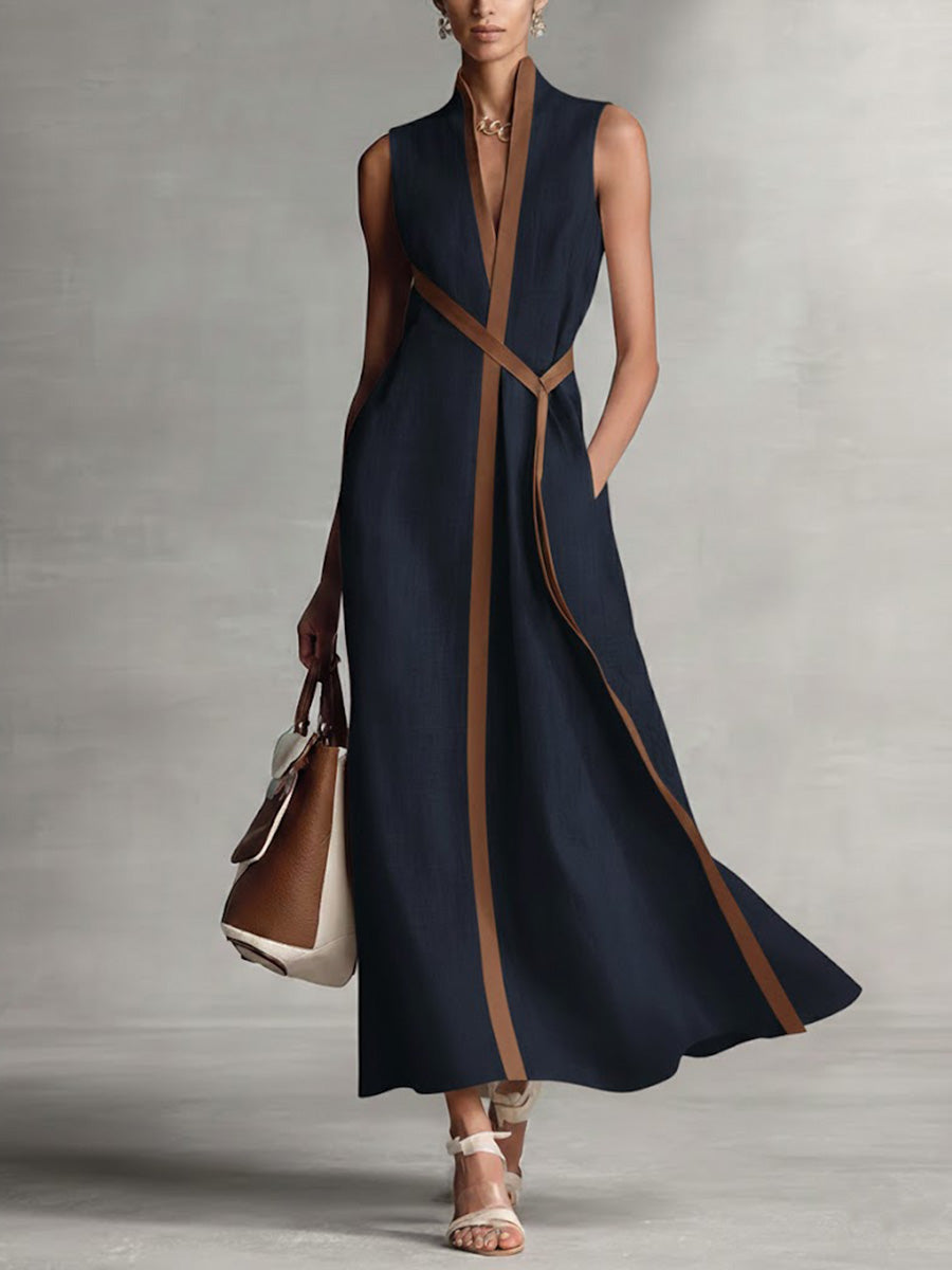 Margaux · Robe fluide à col coréen