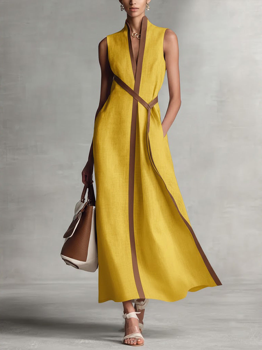 Margaux · Robe fluide à col coréen
