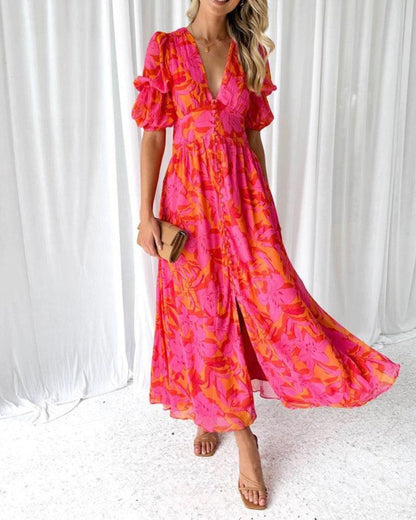 Sylvie · Robe longue tropicale à allure lumineuse