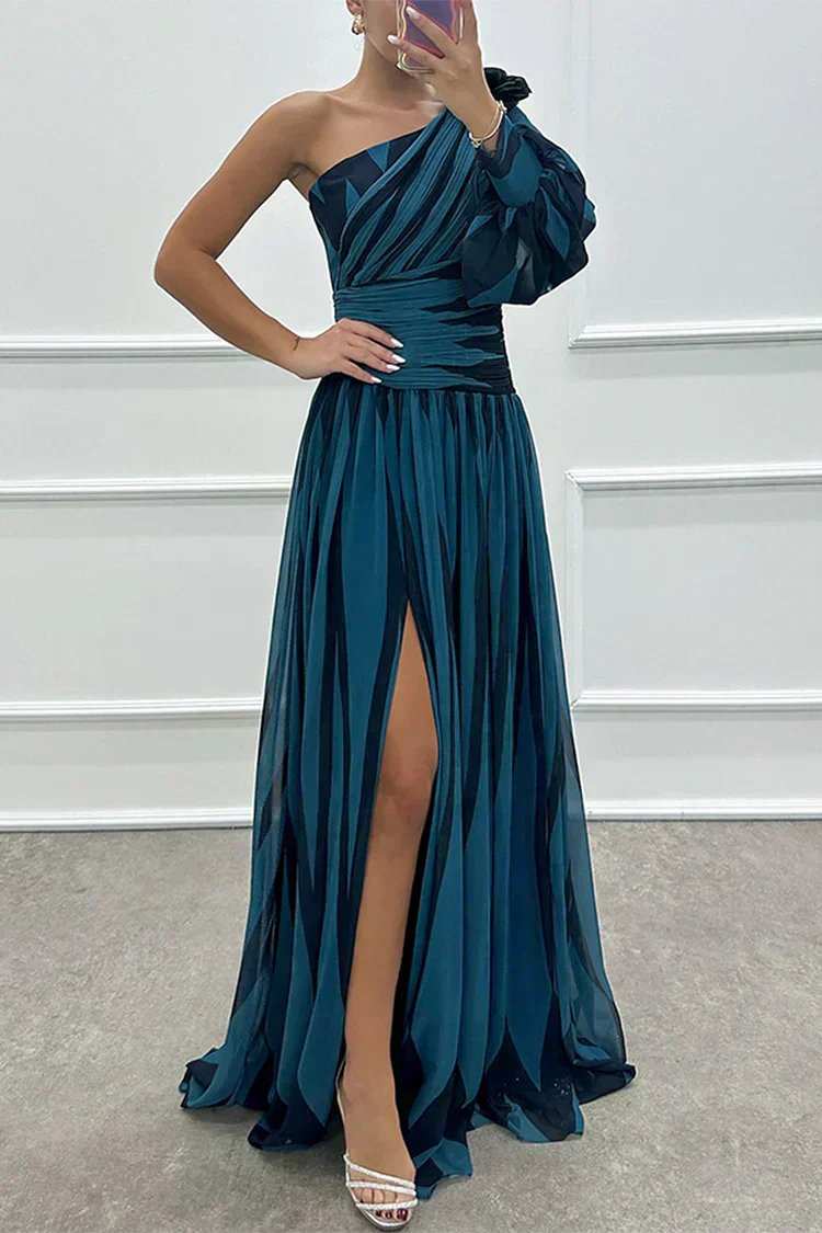 Hazel™ | Robe Maxi Rayée Élégante à Une Épaule