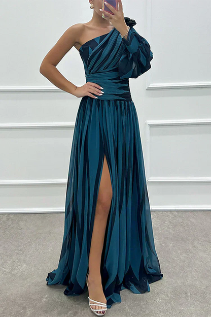 Hazel™ | Robe Maxi Rayée Élégante à Une Épaule