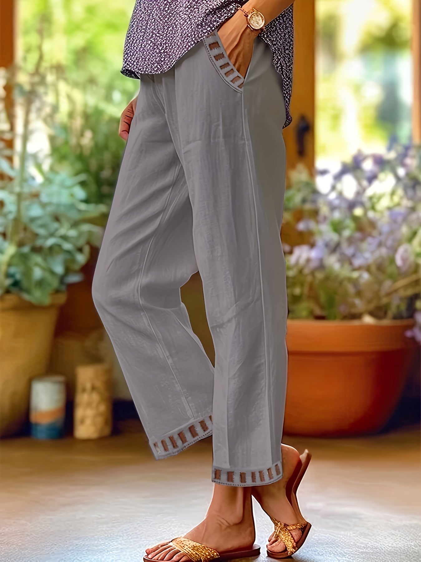Wren – Pantalons Cropped Relax avec Détails Contrastés