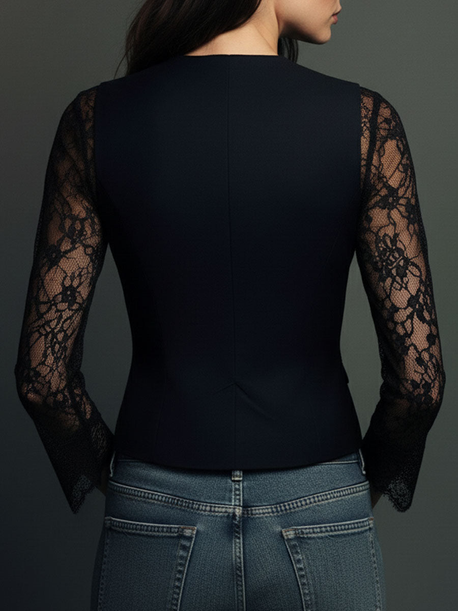 Claudia · Blazer Noir avec Dentelle