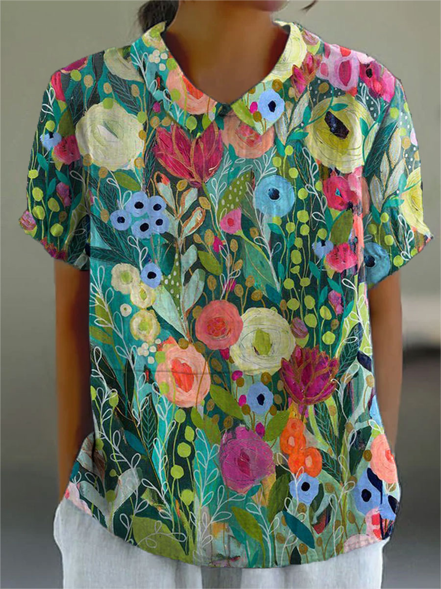 Margarita | Chemise Florale Aquarelle