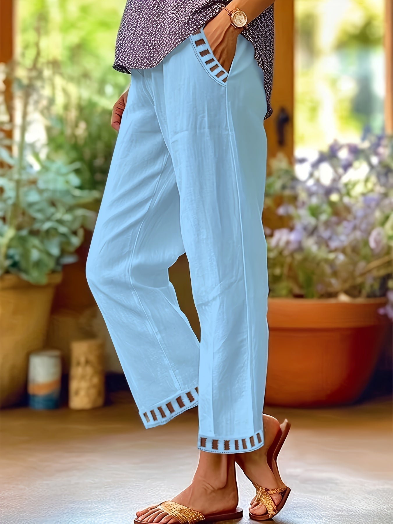 Wren – Pantalons Cropped Relax avec Détails Contrastés