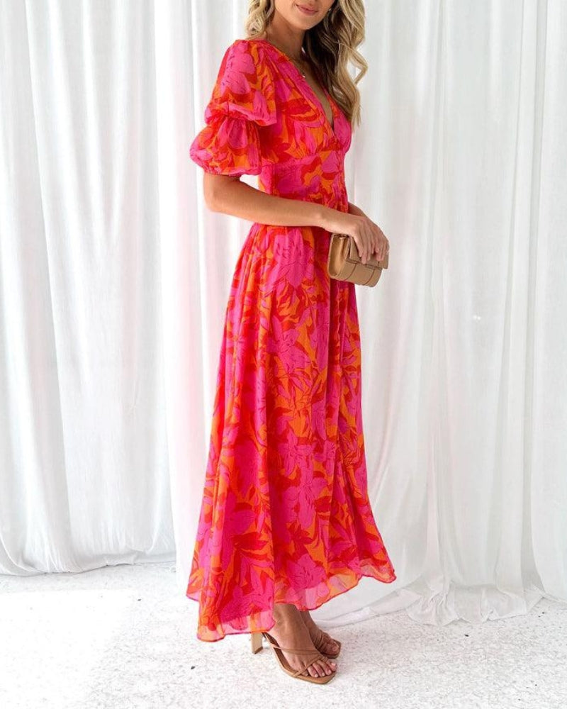 Sylvie · Robe longue tropicale à allure lumineuse