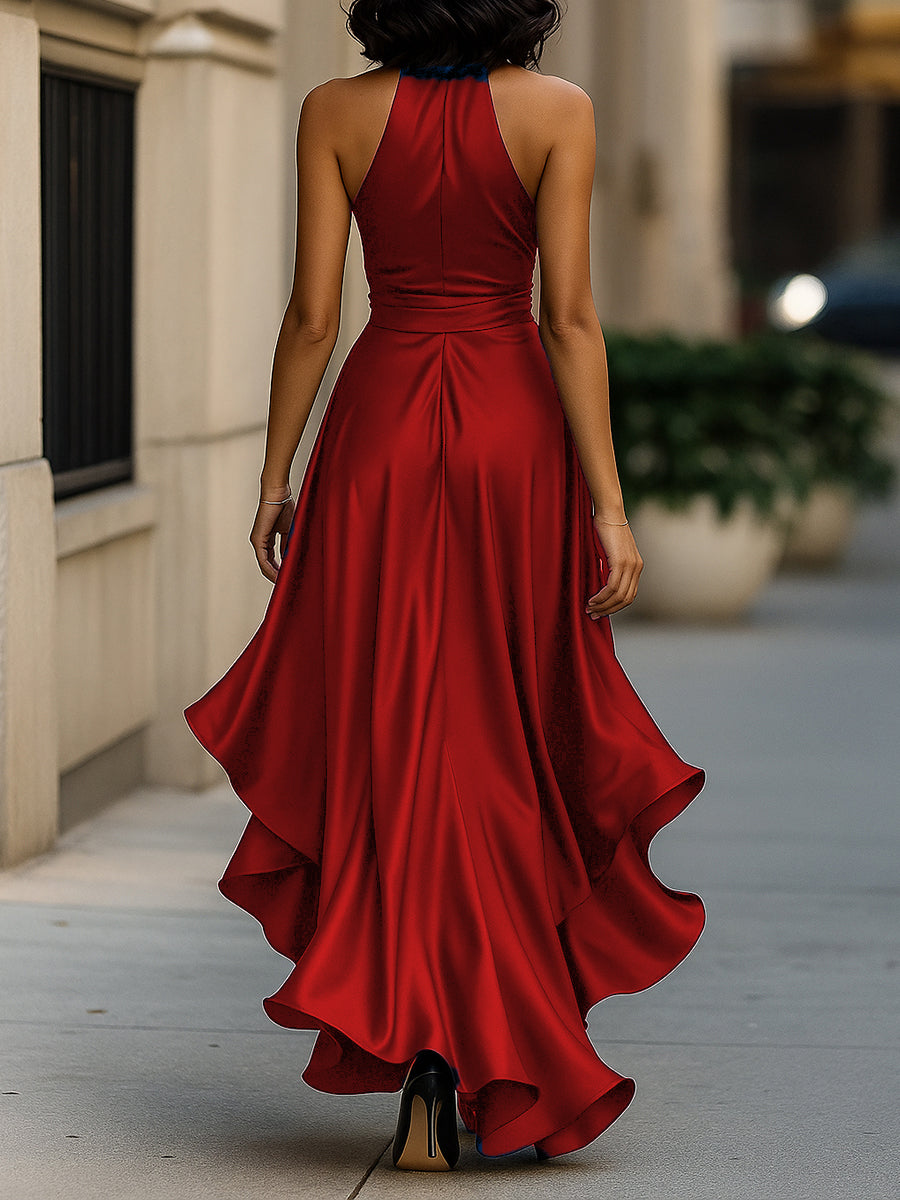 Henriette · Robe halter à volants en cascade