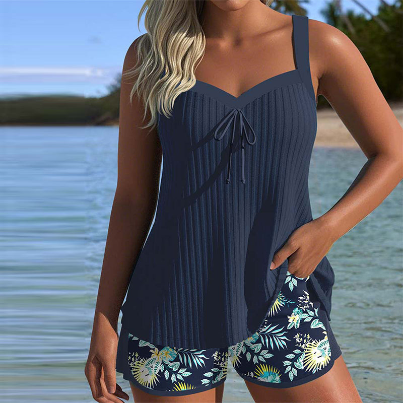 Bloom | Tankini rayé avec pantalons de plage deux pièces