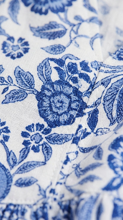 Hélène · Robe maxi fleurie col en V, légère et fluide